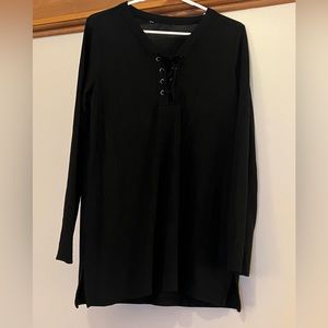 Black long sleeve with lace in the front